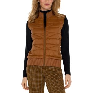 Women's Liverpool Los Angeles Sweater Vest Quilted Full-Zip Small Tumeric