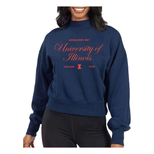 Illinois Fighting Illini Chicka-D Women's Crew Large Navy