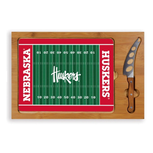 Nebraska Cornhuskers Icon Glass Top Cutting Board & Knife Set