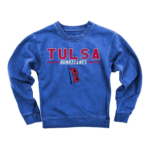 Tulsa Golden Hurricanes Wes and Willy Kids Girls' Crew Medium Blue