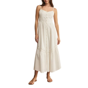 Women's Z Supply Citadelle Embroidered Linen Maxi Dress Small White