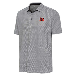 Cincinnati Bengals Antigua Intersect Polo Medium Heather Black