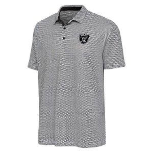 Las Vegas Raiders Antigua Intersect Polo 2XLarge Heather Black