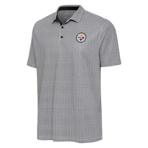 Pittsburgh Steelers Antigua Intersect Polo 2XLarge Heather Black