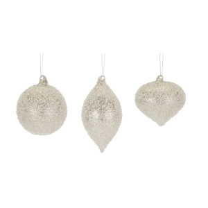 Melrose International Glass Ornament (Set of 6)