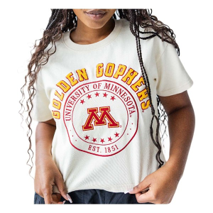 Minnesota Golden Gophers Gameday Social Women's Sayler Heavy T-Shirt 2XLarge Oatmeal