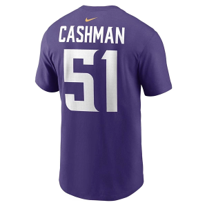 Minnesota Vikings Nike Blake Cashman #51 Name & Number T-Shirt Medium Purple