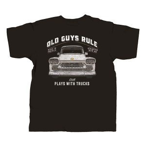 Men's Old Guys Rule Plays With Trucks T-Shirt Medium Black