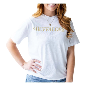 Colorado Buffaloes Gameday Social Women's Rafaella T-Shirt Medium White