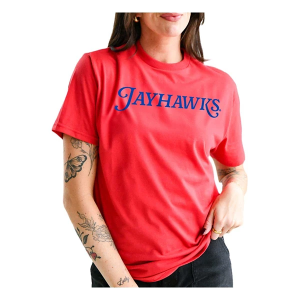 Kansas Jayhawks Gameday Social Women's Rafaella T-Shirt Medium Red
