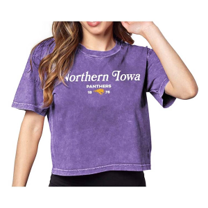 Northern Iowa Panthers Chicka-D Women's Short and Sweet T-Shirt Medium Grape