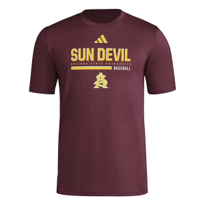 Arizona State Sun Devils adidas Pregame Baseball T-Shirt Medium Maroon
