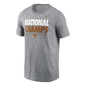 Texas Longhorns Nike WCWS National Champions T-Shirt Medium Heather Grey
