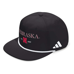Nebraska Cornhuskers adidas Season Rope Adjustable Hat One Size Black