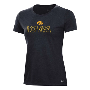 Iowa Hawkeyes Under Armour Women's Reigning T-Shirt XLarge Black