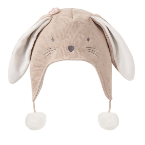 Girls' Elegant Baby Bunny Aviator Knit Beanie Baby 3/9 mo. Tan