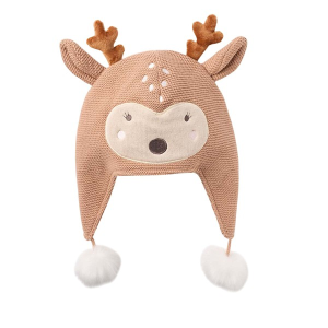 Boys' Elegant Baby Fawn Aviator Knit Beanie Baby 9/18 mo. Brown