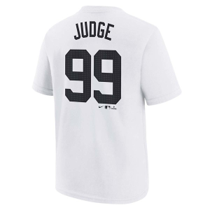 Kids' New York Yankees New York Aaron Judge #99 Home Name & Number T-Shirt Medium White