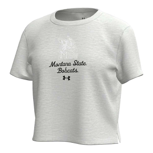 Montana State Bobcats Under Armour Girls' Breezy Kids' Crop Medium Grey Heather