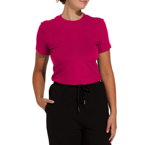Women's Mikarose Ribbed T-Shirt Large Raspberry