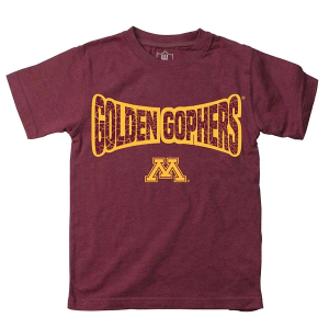 Minnesota Golden Gophers Wes and Willy Basic Logo Kids' T-Shirt Small Maroon