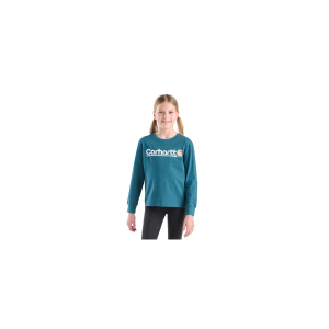 Girls' Carhartt Core Logo Long Sleeve T-Shirt Medium Atlantic Deep