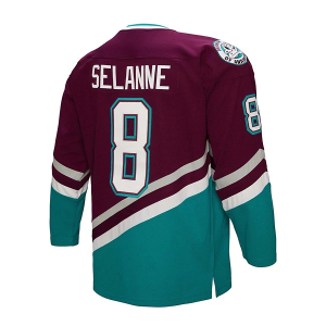 Anaheim Ducks Teemu Selanne #8 Mitchell and Ness Dark 1996 Jersey XLarge Purple