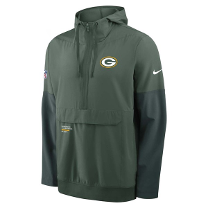 Green Bay Packers Nike 2025 Sideline Anorak Mid Athletic Jacket Medium Fir