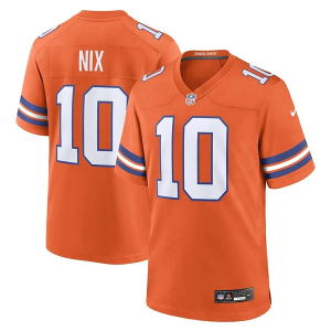 Denver Broncos Bo Nix #10 Nike Alternate Game Jersey Large Orange