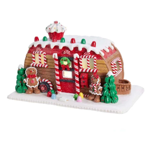 Kurt S. Adler 6" Gingerbread Camper LED House Table Piece