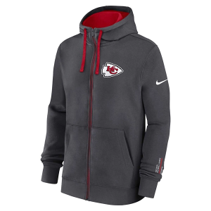 Kansas City Chiefs Nike Club Full Zip Small Anthracite
