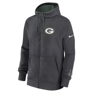 Green Bay Packers Nike Club Full Zip Large Anthracite