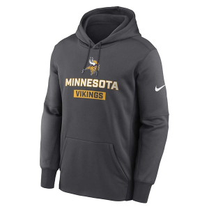 Minnesota Vikings Nike 2025 Therma Hoodie Large Anthracite