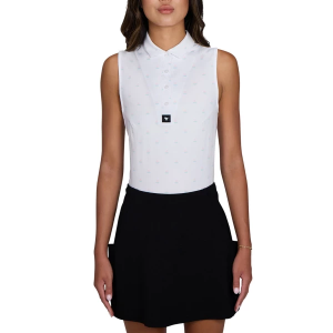Women's Bad Birdie 4th of July Sleeveless Polo XLarge White