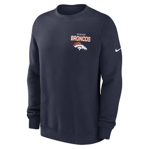 Denver Broncos Nike Club Crewneck 2XLarge Navy