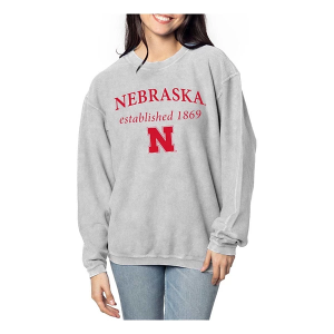 Nebraska Cornhuskers Chicka-D Women's Crew Large Steel