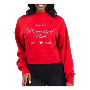 Utah Utes Chicka-D Women's Crew Medium Red