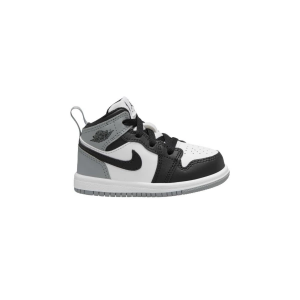 Jordan 1 Mid Sneakers Toddler 9T Regular White/Black/Light Smoke Grey