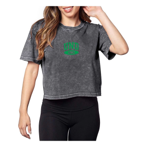 North Dakota Fighting Hawks Chicka-D Women's Coed Short and Sweet T-Shirt XLarge Graphite