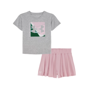Girls' Under Armour Court Ready Set 6XY Mod Grey Heather Pink