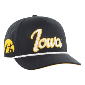 Iowa Hawkeyes 47 Brand Overhand Hitch Adjustable Hat One Size Black