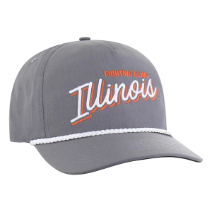 Illinois Fighting Illini 47 Brand BRR Fairway Hitch Adjustable Hat One Size Dark Grey