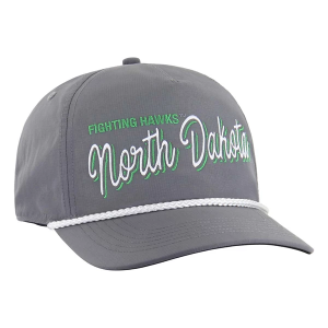 North Dakota Fighting Hawks 47 Brand BRR Fairway Hitch Adjustable Hat One Size Dark Grey