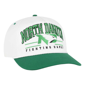 North Dakota Fighting Hawks 47 Brand Roscoe Rope Adjustable Hat One Size White/Kelly Green
