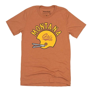 Montana Grizzlies Homefield Apparel Helmet T-Shirt Medium Orange