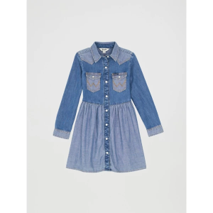Girls' Wrangler Denim Snap Dress 2T Blue