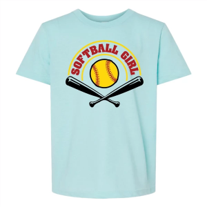 Kids' Park Bench Apparel Softball Girl T-Shirt Small Blue