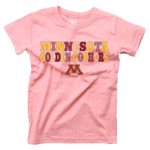 Minnesota Golden Gophers Wes and Willy Girls' Pink Basic Logo Toddler T-Shirt 3T Pink