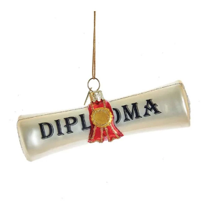Kurt S. Adler Noble Gems Diploma Glass Ornament