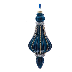 Kurt S. Adler Glass Dark Blue Drop Ornament